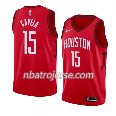 Män Houston Rockets Tröja Clint Capela 15 2018-19 Nike Röd Swingman